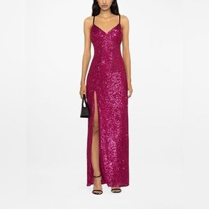 NWOT Pinko Sequin-Embellished Side-Slit Gown